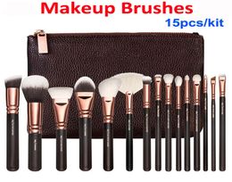 Makeup Brushes 15 pcs Set Rose Gold brush bag Professional Face and Eye Shadow Make Up Tools Eyeliner Powder Foundation Blending8303984