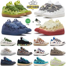 Lanvin Leather Curb lanvin shoes lanvins sneakers women designer mesh woven Lace-up Calfskin extraordinary mens womens calfskin Platformsole rubber sole 【code ：L】