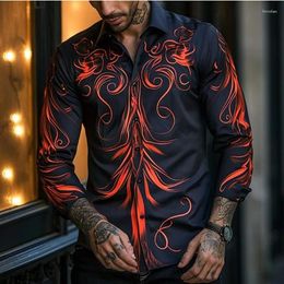 Men's Dress Shirts Shirt Lapel Casual Sports Comfortable And Light Outdoor Street High-quality Material HD Pattern 2024 Tops