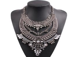 2020 New Arrival Design Fashion Vintage Alloy Big Chunky Statement Crystal Pendant Necklace for Women Jewelry8838597