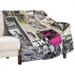 Blankets Punk Flyers Collage Throw Blanket Soft Beds Flannel Fabric Hairy