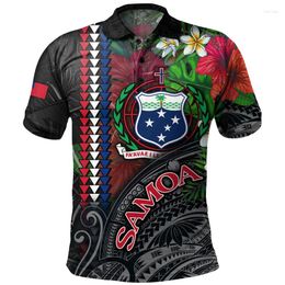 Men's Polos Hawaiian Fashion Polo Shirts Men Cool Polynesian 3D Printed Button Shirt Loose Tees Summer Street Tops Short Sleeves