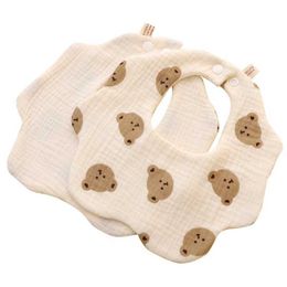 Towels Robes Baby Bibs for Teething Breathable Drooling Bib Cotton Burp Cloths Flower Shape 360 Degree Snap Bib Newborn Feeding Towel