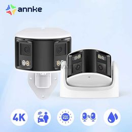 IP Cameras ANNKE Smart Home 180 8MP Dual Lens Wide View Outdoor Video POE Camera 4K AI Human Detection 8MP Safe CCTV Camera d240510