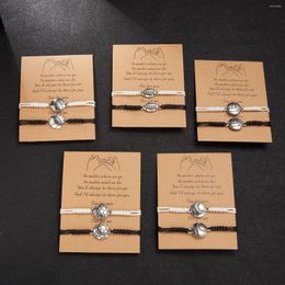 Charm Bracelets Football Basketball Soccer Rope Bracelet For Women Men Friendship Jewelry Handmade Braided String Tennis Couple Card Gifts
