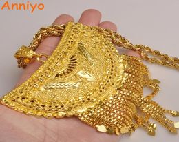 Anniyo Very Big Africa Pendant Necklaces for Women Gold Colour EthiopianNigeriaCongoSudanGhanaArab Jewellery 098506 V1911289431451