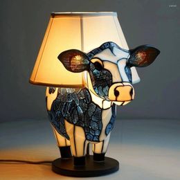 Table Lamps Cow Bedside Lamp 3D Highland Design Animal Nightstand Light Western For Bedroom