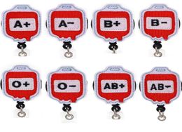 Whole Key Rings Blood Type Medical Nurse Retractable Felt ID Badge Holder Reel With Alligator Clip For Gift6720707