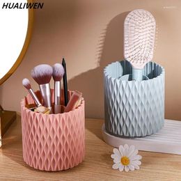 Storage Boxes Rotate Makeup Brush Box Desktop Organiser Dressing Table Bathroom Eyebrow Pencil Lipstick Holder