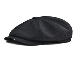 Sboy Hats BOTVELA Cap Men039s Twill Cotton Eight Panel Hat Women039s Baker Boy Caps Retro Big Large Male Boina Black Beret 05819991