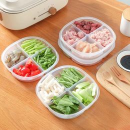 Storage Bottles Four Boxes Refrigerator Freezer Container Onion Ginger Garlic Transparent Box With Cover Prepared Food