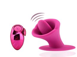 Falunna Tongue Vibrator Suck Lick 10 Mode Sex Toys For Women Masturbator Remote Control Nipple Clitoris Stimulator Usb Charge Y15058514