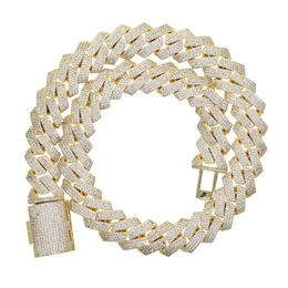 19 mm breit schwere Kette aus dem Bling Diamond Cuban Link Chain Hip Hop -Kette Halskette 265e