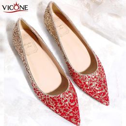 Casual Shoes VICONE Women Summer Flats Luxury Designer Wedding