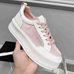 Casual Shoes Women Fashion Brand Hollow Lace Up Round Toe Outdoor Flats Luxury High Quality Sport Walking Comfort