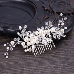 Wedding Bridal Bridesmaid Combs Tiaras Silver Handmade Rhinestone Pearl Headbands Luxury Hair Accessories Headpiece Tiara Gold Jewelrie 350x