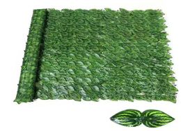 Decorative Flowers Wreaths Artificial Balcony Green Leaf Fence Roll Up Panel Ivy Privacy Garden Wall Backyard Home Decor Rattan 6524920