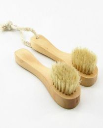 Face Brush Natural Bristle Dry Skin Exfoliation Facial Cleanser Brush Massager Face Washing Bristle Scrub Cleansing Brush4531285