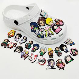 27colors girls boys japanese cartoon Anime charms wholesale childhood memories game funny gift cartoon charms shoe accessories pvc decoration buckle soft rubber