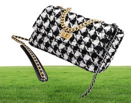 Evening Bags Houndstooth Chain Flap Shoulder For Women Plaid Korean Ladies Crossbody Bag Winter Female Purses And Handbags Small6941163