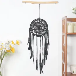 Decorative Figurines Black Lace Dream Catcher Feather Decoration Wall Hanging Home Decor