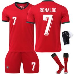 Soccer Sets/Tracksuits Mens Tracksuits 2024 Portugal Football jersey size 7 C Ronaldo 8B fee 11 Phillips Cup childrens jersey set correct version