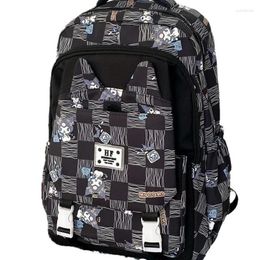 School Bags 2024 Black Beauty Backpack Korean Version Cute Cartoon Pattern Large Capacity Middle For Men And Women