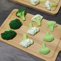 Decorative Flowers 3Pcs Artificial Vegetables Cauliflower Broccoli Food Model Props Kids Toys El Restaurant Store Pography