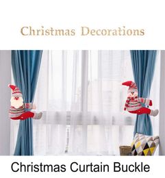 Cartoon Christmas Curtain Buckle Tieback Santa snowman reindeer dolls Curtain Hook Christmas Decorations Festive Party Home decor9837123