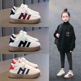 Little White Girls' Board 2023 Autumn/winter New Velvet Sports Shoes, Middle School Student Casual Single Shoes