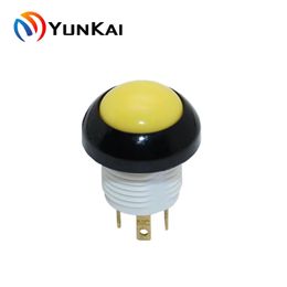 10PCS wholesale Yellow Button Flush Dome Button Momentary Long Life IP67 Watertight Industrial Push Button Switch