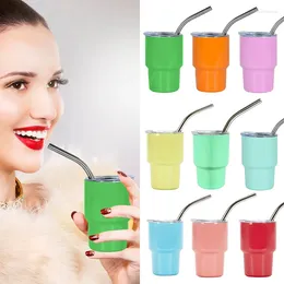 Water Bottles Mini 2oz Sublimation Tumble Vacuum Wine Whiskey Cup Stainless Steel Coffee With Straw Champagne Party Gift