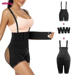 Waist Tummy Shaper ATTBUTY Womens Hip Lift Tight Clothing Packaging Trimming Belt Abdominal Control Weight Loss 2-in-1 Rear Skirt Shape Pants Q240509