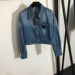 Klassische Frauen -Denim -Jacke für Frauen lässig, lange Ärmel Short Jacket Lose Hooded Short Jacket