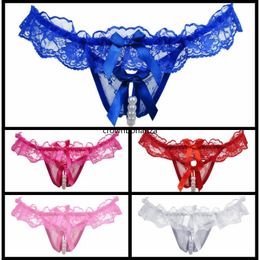 New Women pearl Sexy Panties Tangas Lace Transparent Sexy G-Strings And Thongs Underwear T-pants Lingerie Panty