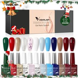 Venalisa Gel Nail Polish Christmas Colour Kit 6/12pcs/Set Winter Fall Nails Rubber Base Jelly Pink Natural Nude Colour Series 240426