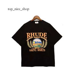 Rhude Mens T Shirt Luxury Brand Rhude Shirt Men Tshirts Designer Men Shirt Men Print White Black Street Cotton Fashion Youth Mens Tshirts Rhude Shirt 2275