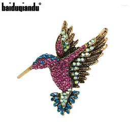 Brooches Baiduqiandu Arrival Crystal Rhinestones Humming Bird Pendant / Brooch Pins Trendy Clothing Dress Hat Jewelry Accessories