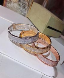brand S925 silverplated circular bracelet 5A zircon set classic design full diamond bracelet luxury fashion famous prom coupl1909784