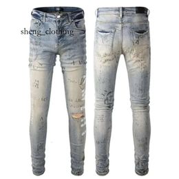 Purple Jeans Designer Mens Jeans Ksubi Jeans High Street Hole Star Patch Men's Womens Star Embroidery Denim Jeans Stretch Slim-fit Trousers True Jeans 5263