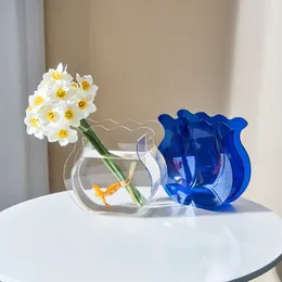 Vases Home Living Decoration Acrylic Flower Bottle Creative Aesthetic Vase Arrangement Container Nordic Room Accessories