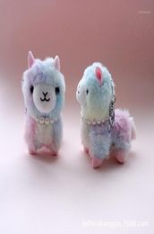 Colorful Alpaca Keychains Mud Horse Key Chain Soft Doll Stuffed Plush Animal Toy bag pendant toys keyring for kids11262084