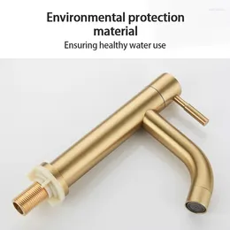 Bathroom Sink Faucets Brushed Gold Basin Single Hole Cold Handle Shower Head Faucet Bath For Kitchen Water Tap Toilet Hardware 2024