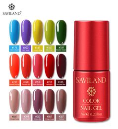 SAVILAND 7ml Uv Nail Gel Polish Semi Permanent Top Coat UV LED Gel Varnish Soak Off Nail Art Polish Set All for Manicure2661648