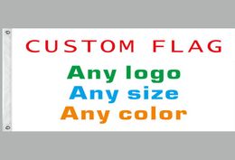 3x5 Feet Custom Flag and Banner Any Logo Any Color 100D Polyester Digital Printing cover Grommets1840309