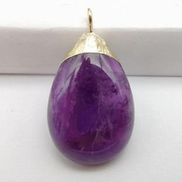 Pendant Necklaces Natural Amethyst Stone GEM Teardrop Bead Jewellery For Woman Gift S112