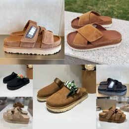 New Designer black brown Sandals Outdoor Sand beach Rubber Slipper Fashion Casual Heavy-bottomed buckle Sandal leather sports sandals size 35-44