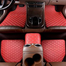 Floor Mats Carpets 5Pcs Universal Car Floor Mats PU Leather Car Carpet Foot Pads Auto Liners For Car Truck SUV Front Rear Mats Foot Pad Protector T240509