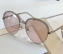 4242 Round Sunglasses Silver Chain Necklace Sun Glasses Women Sunglasses Shades New with box5320900