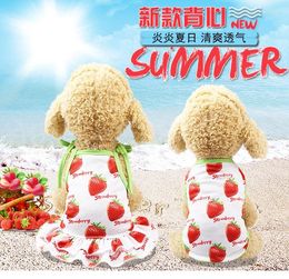 Dog Apparel 2024 Pet Strawberry Wedding Dress Puppy Princess Lovely Clothes Cloth For Small Chihuahua Yorkshire Spring & Summer